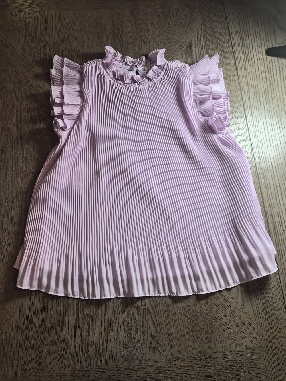 TCEC Light Pink Pleated Ruffle Tank Top - Picture 1 of 3